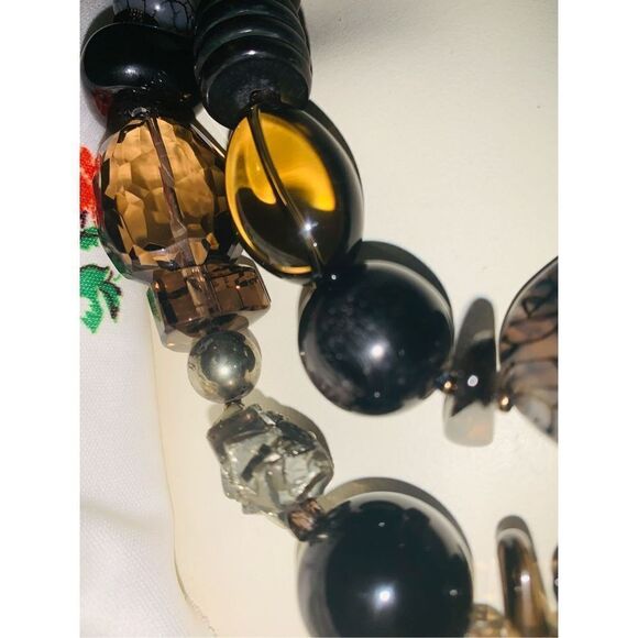 Vintage Stephen Dweck 925 Multi Stone Double Stranded Chunky Necklace 20” - Picture 9 of 16